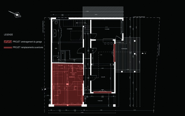 Transformation d'un garage en bureau