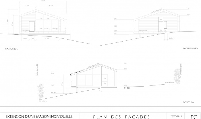 Maison individuelle  Taluyers, Rhne : coupes