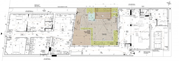 Rhabilitation d'une choppe double avec patio : rdc 50